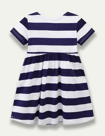 Stripe Flower Sequined Embroidered Dress - Mini Taylor